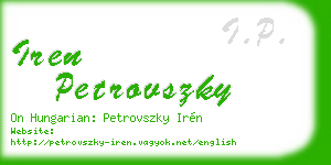 iren petrovszky business card