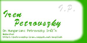 iren petrovszky business card